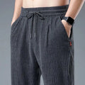 Summer Ice Silk Man Jogger Linen Pants Casual Wide Summer Sweatpants Male Spring Lightweight Halking Harem Trousers