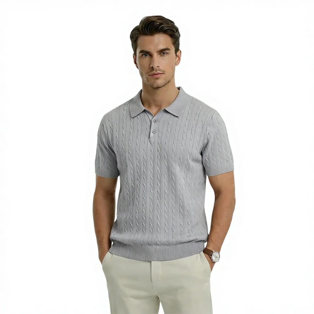 Premium Men's Ice Silk Knitted Polo Shirt - 250g Heavyweight Summer Breathable Business Casual T-Shirt - Custom Logo Support