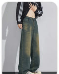 Men's Denim Pants Vintage Washing Wide Leg Loose Jeans Casual Straight American Style  Street Men Trousers Four Seasons New 2026