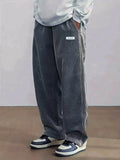 Men's corduroy loose European size hanging multi-functional casual straight leg pants, suitable for daily travel