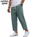 korean Linen Pants Man Baggy Pants for Men Summer Gym Man Pant Loose Harem Pant Lightweight Sweatpants Cotton Work Straight Pant