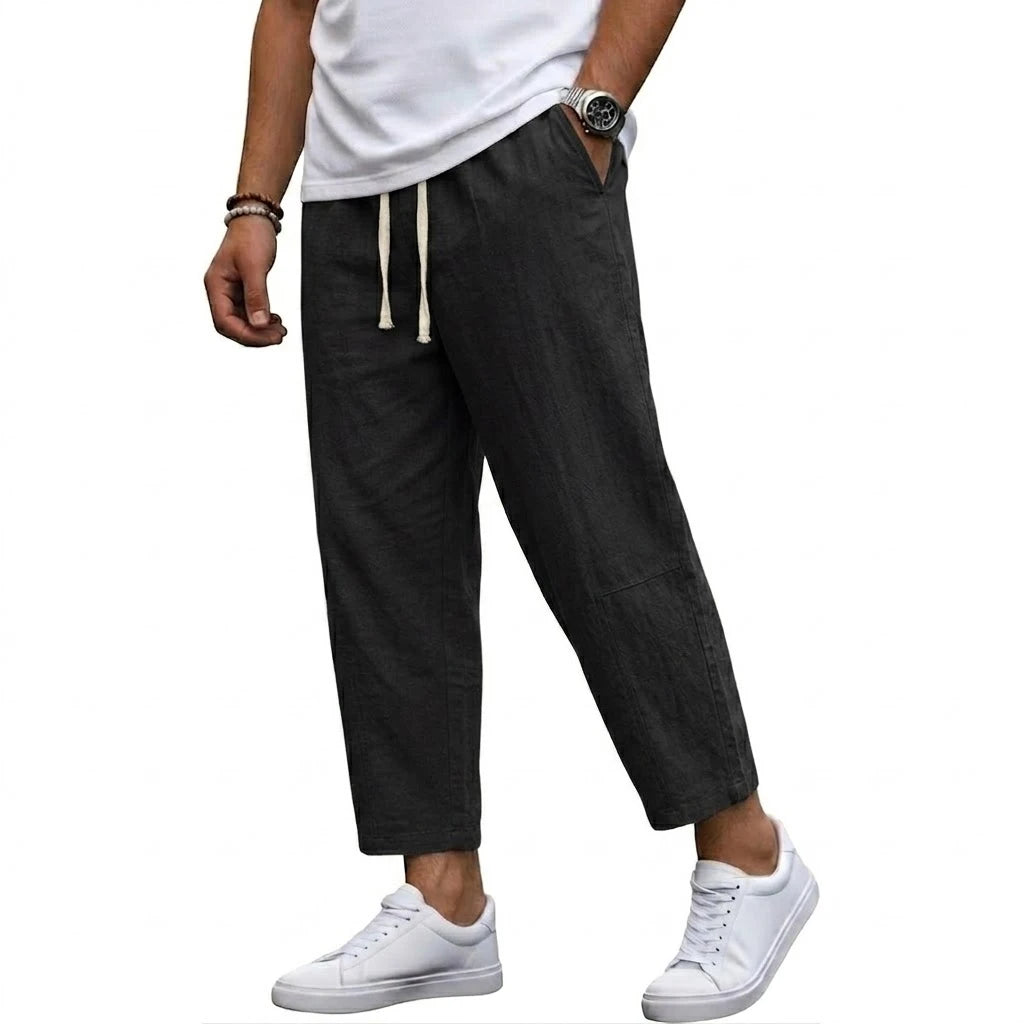 korean Linen Pants Man Baggy Pants for Men Summer Gym Man Pant Loose Harem Pant Lightweight Sweatpants Cotton Work Straight Pant