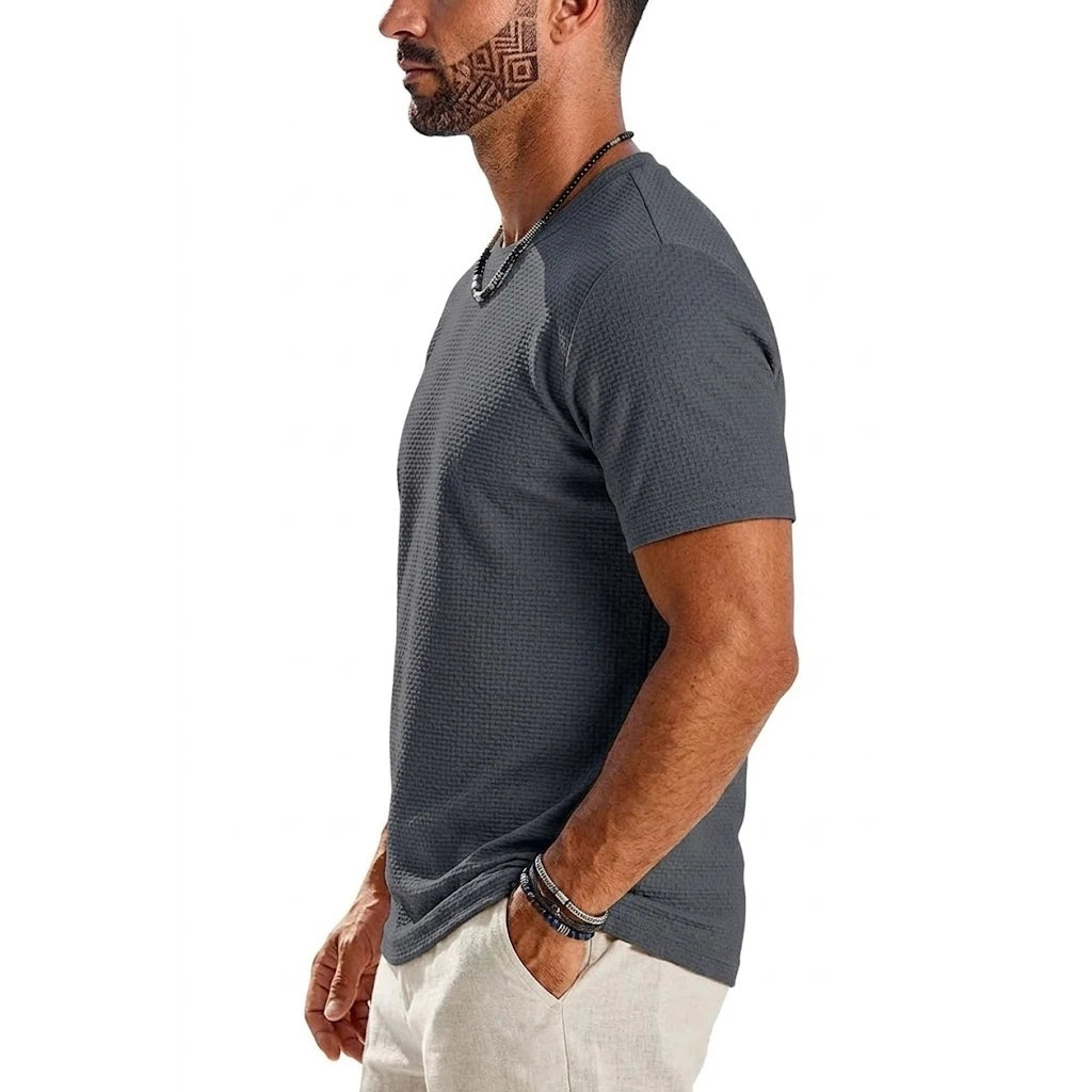 Summer Short Sleeve Ice Silk T Shirts for Men Lightweight Casual TShirt Outdoor Sport Fitness Quick Dry Tee Breathable Pullover