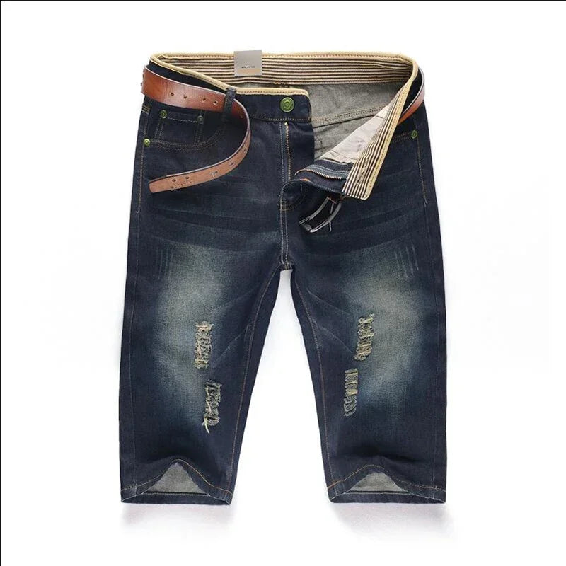 Men's Jeans Ripped Shorts 2026 Summer New Fashion Casual Vintage Slim Fit Denim Shorts Male Brand Clothes