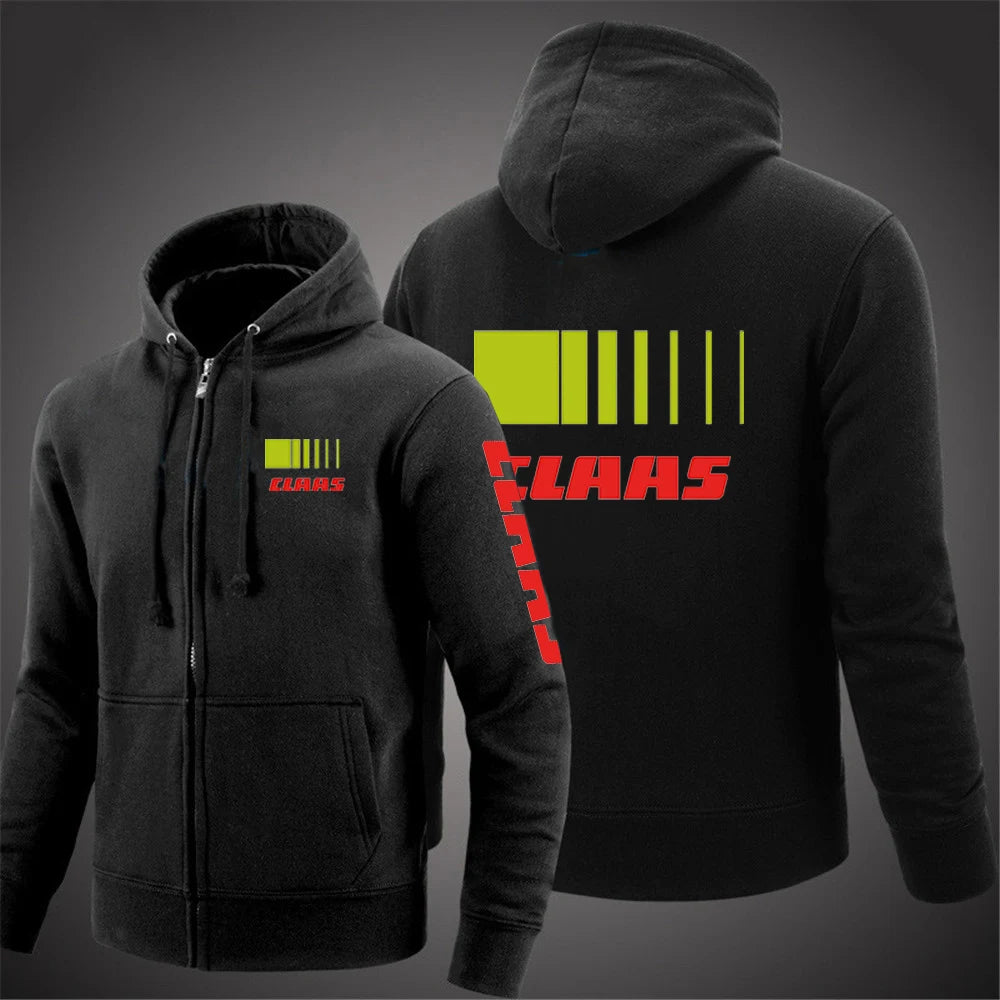 Claas 2024 Men's Fashion Hoodies Spring And Autumn Solid Color Zipper Pullover Coat Comfortable Harajuku Top Sweatshirts