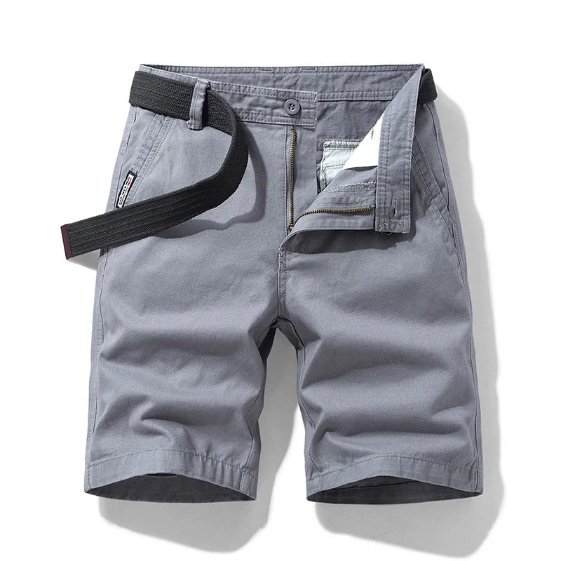 New Summer Men 100% Cotton Thin Casual Shorts Jogger Sportswear Shorts Pants Quality Male Straight Knee Length Tooling Shorts 38