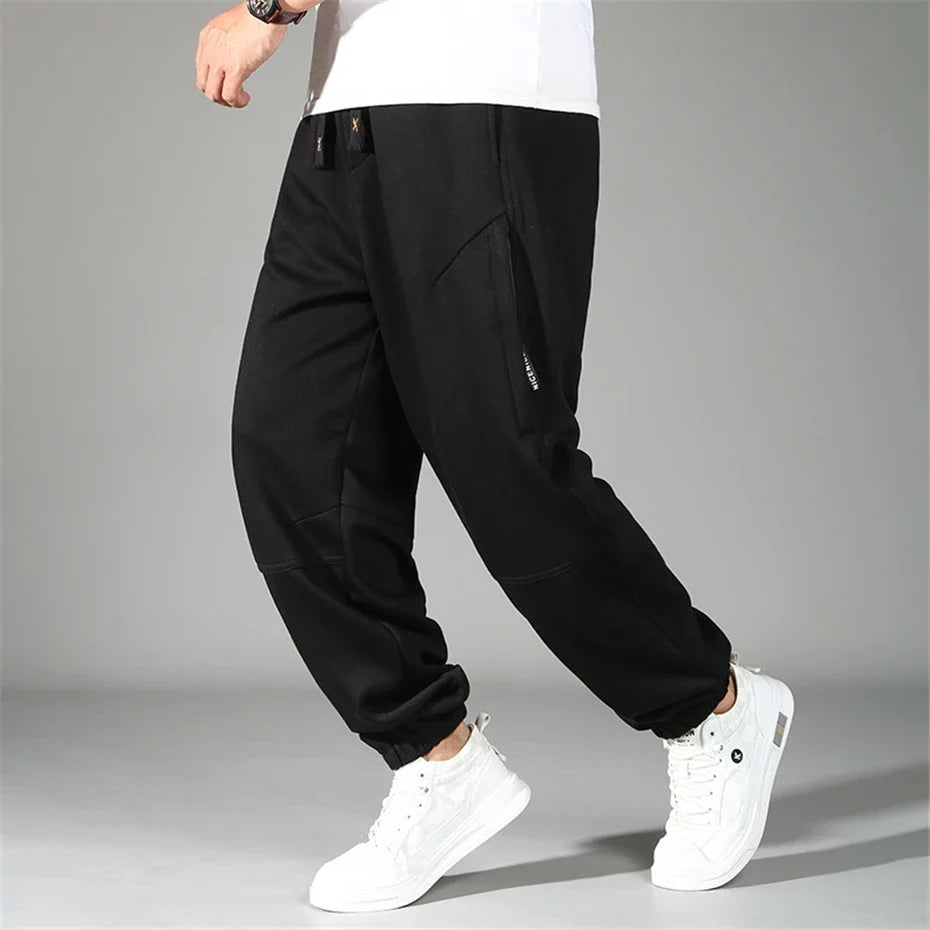 Extra Big Size Men's Pants Elastic Waist Loose Fit Jogger Male Spring Plus Large Sweatpant Fat 12XL Baggy Sport Trouser 10XL 9XL