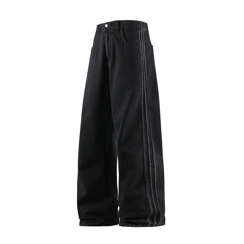Man Pants Jeans Baggy Jeans Loose Fit Straight Leg High Street Casual Trousers For Men Spring Autumn Trendy Wide Leg
