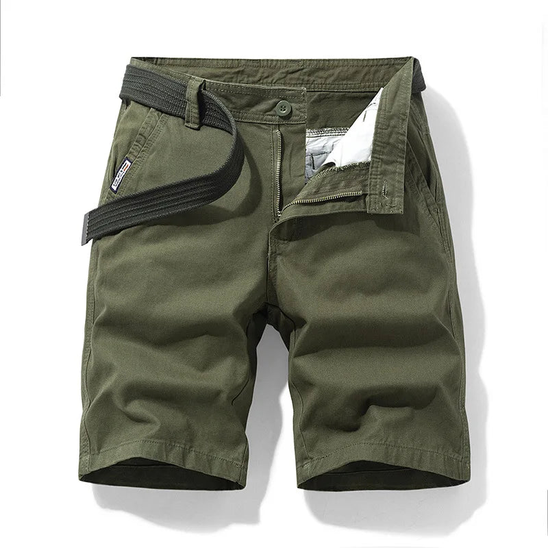 New Summer Men 100% Cotton Thin Casual Shorts Jogger Sportswear Shorts Pants Quality Male Straight Knee Length Tooling Shorts 38