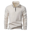 Men's new autumn-winter long-sleeved button-down pullover jacket with zipper. Trendy and versatile men's fleece pullover shirt.