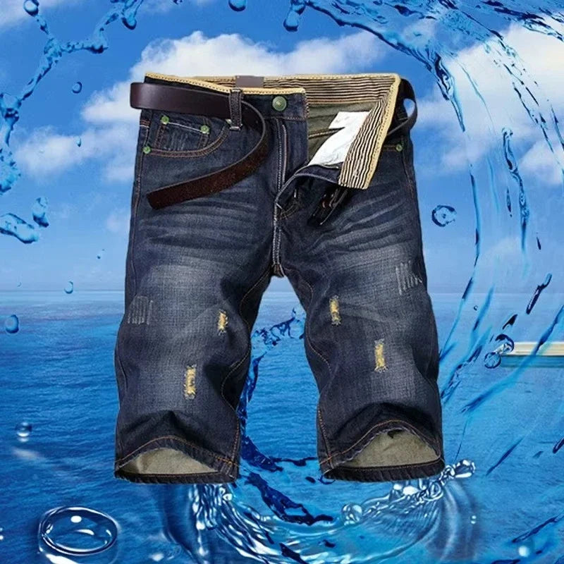 Men's Jeans Ripped Shorts 2026 Summer New Fashion Casual Vintage Slim Fit Denim Shorts Male Brand Clothes