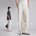 Men 260GSM Mamba Cotton Jogger Pants Summer Color Block Elastic Waist Japanese Style Loose Wide Leg Soft Casual Sports Trousers