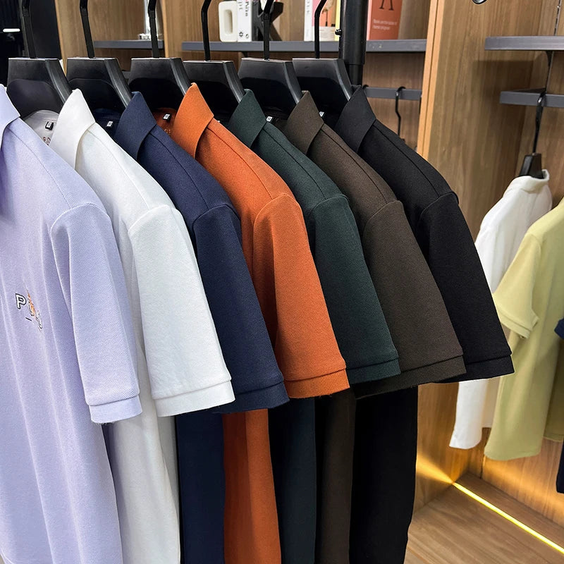 Summer Cotton Short Sleeved T-shirt for Men, 2026 New High-end Brand, Business Casual Pony Embroidery Polo Shirt