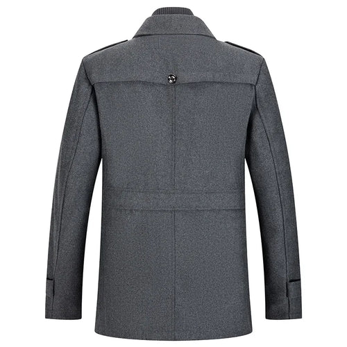 2026 Autumn/Winter Woolen Coat for Men - Fashionable Mid-Aged Double-Necked Wool Coat for Men European Size