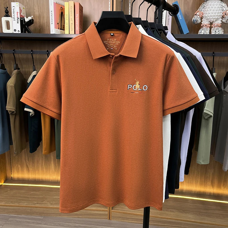 Summer Cotton Short Sleeved T-shirt for Men, 2026 New High-end Brand, Business Casual Pony Embroidery Polo Shirt