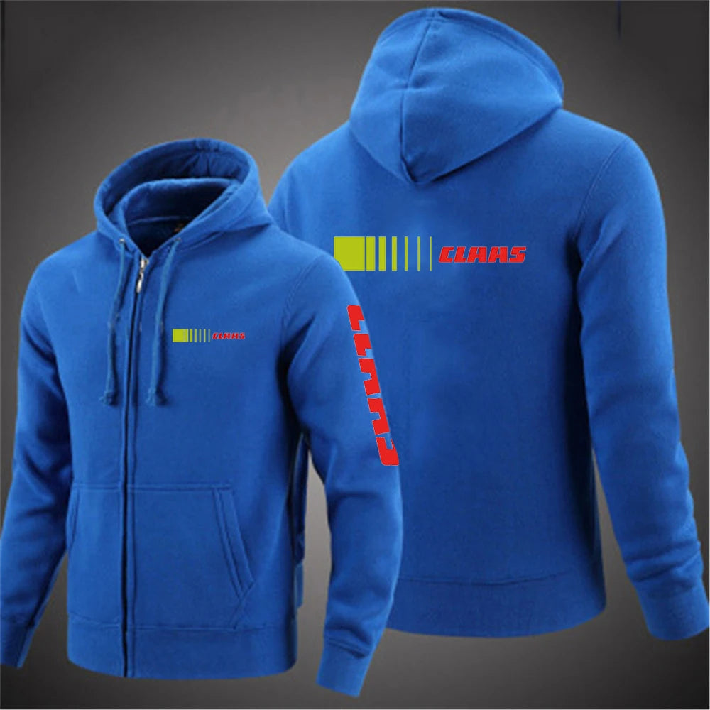 Claas 2024 Men's Fashion Hoodies Spring And Autumn Solid Color Zipper Pullover Coat Comfortable Harajuku Top Sweatshirts