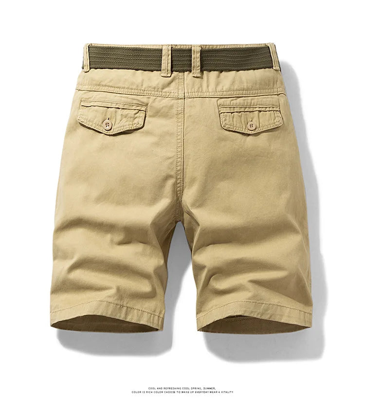 New Summer Men 100% Cotton Thin Casual Shorts Jogger Sportswear Shorts Pants Quality Male Straight Knee Length Tooling Shorts 38