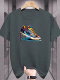 Summer Best Selling Men's 100% Cotton T Shirt Loose Fit Casual Round Neck Short Sleeved T Shirt with Printed Pattern