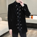 Winter Men's Woolen Coat Men Wool Coats Fashion Middle Long Scarf Collar Cotton Padded Thick Warm Male Trench  Overcoat