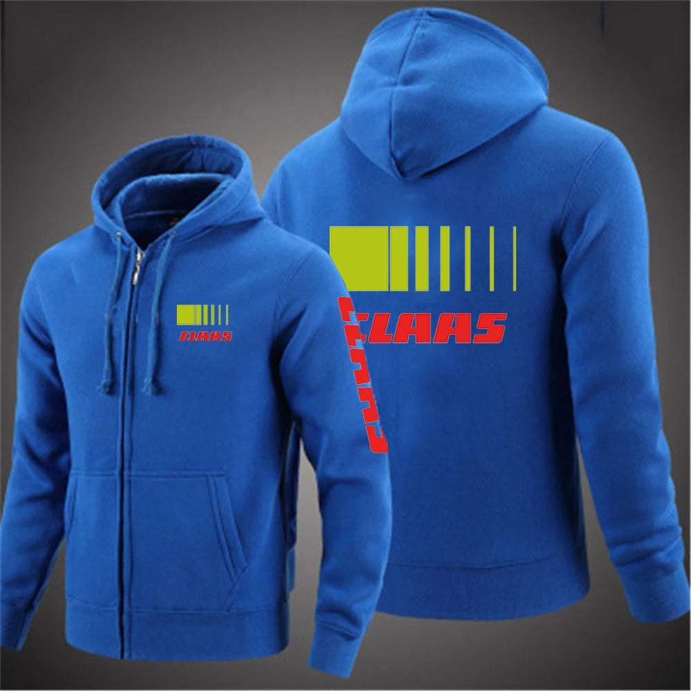 Claas 2024 Men's Fashion Hoodies Spring And Autumn Solid Color Zipper Pullover Coat Comfortable Harajuku Top Sweatshirts
