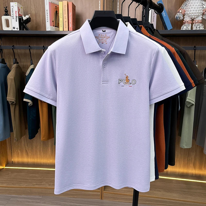 Summer Cotton Short Sleeved T-shirt for Men, 2026 New High-end Brand, Business Casual Pony Embroidery Polo Shirt