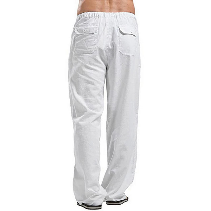 Fashion Mens Linen Wide Pants Korean Trousers Oversize Sports Streetwear Male Spring Yoga Pants Casual Men Clothing Sweatpants