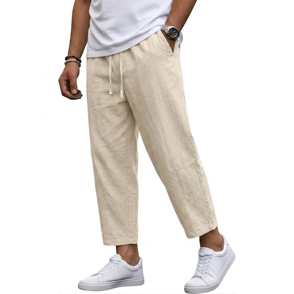 korean Linen Pants Man Baggy Pants for Men Summer Gym Man Pant Loose Harem Pant Lightweight Sweatpants Cotton Work Straight Pant