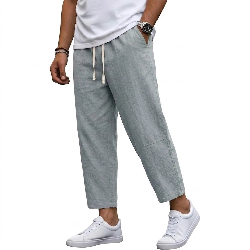 korean Linen Pants Man Baggy Pants for Men Summer Gym Man Pant Loose Harem Pant Lightweight Sweatpants Cotton Work Straight Pant