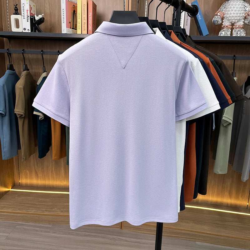 Summer Cotton Short Sleeved T-shirt for Men, 2026 New High-end Brand, Business Casual Pony Embroidery Polo Shirt