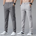 2024 Summer New Thin Ice Silk Stretch Men's Pants Casual Elastic Waist Smooth Trouser Pants Male Brand Clothing 5 Colour