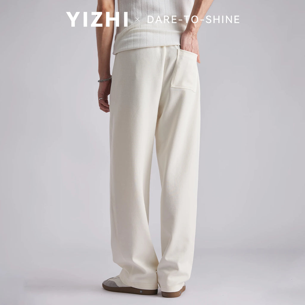 Men 260GSM Mamba Cotton Jogger Pants Summer Color Block Elastic Waist Japanese Style Loose Wide Leg Soft Casual Sports Trousers