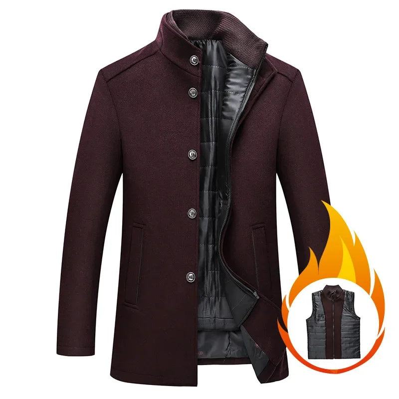 2024 Winter New Style High Quality Wool Trench Coat Men Clothes Wool Jackets Fashion Warm Coat Plus-size M-XXXL ZL424