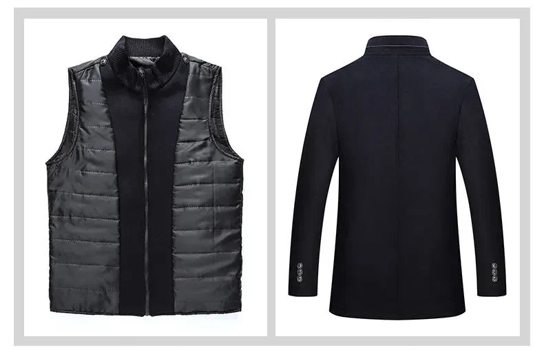 2024 Winter New Style High Quality Wool Trench Coat Men Clothes Wool Jackets Fashion Warm Coat Plus-size M-XXXL ZL424