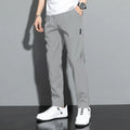 Ice Silk Men's Pants 2026 Summer New Black Gray Thin Business Casual Pants Outdoor Elastic Breathable Straight Leg Sweatpants