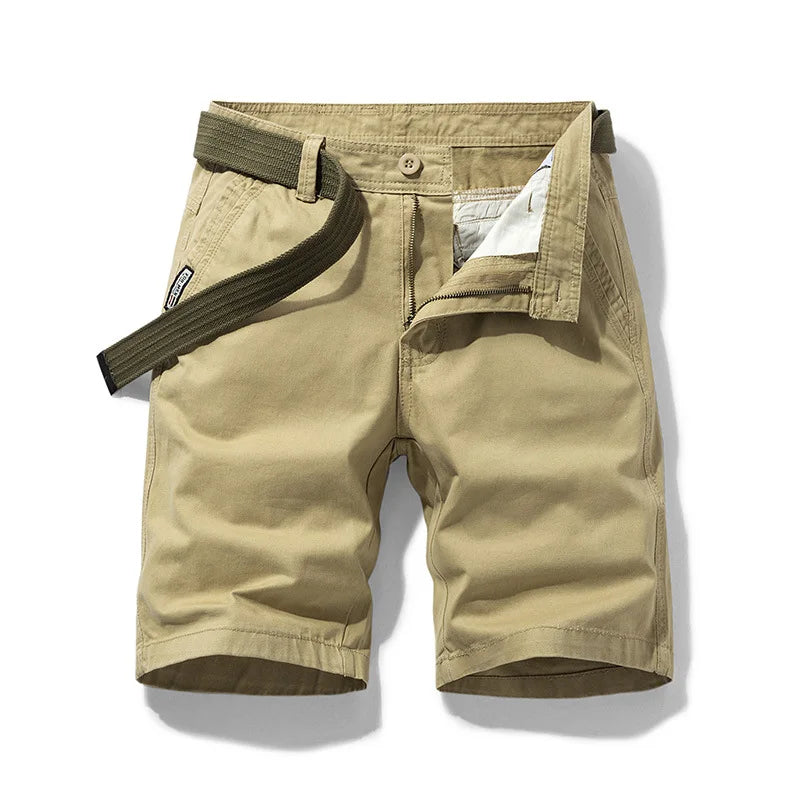 New Summer Men 100% Cotton Thin Casual Shorts Jogger Sportswear Shorts Pants Quality Male Straight Knee Length Tooling Shorts 38