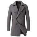 New Winter Men Double Breasted Business Casual Woolen Coats Cashmere Warm Trench Coats Long Jackets High Quality Male Overcoats