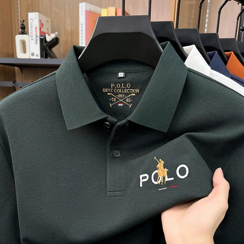 Summer Cotton Short Sleeved T-shirt for Men, 2026 New High-end Brand, Business Casual Pony Embroidery Polo Shirt