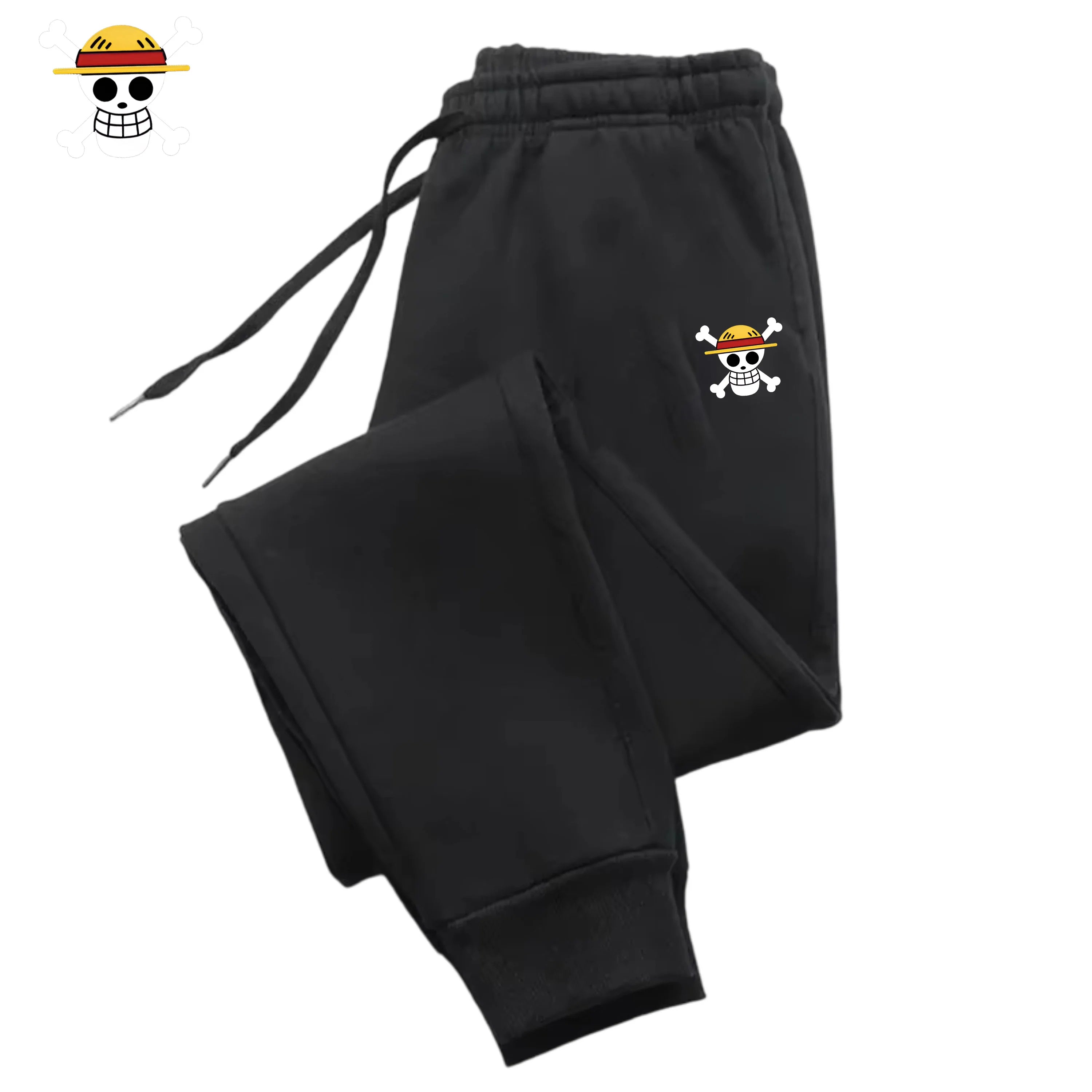 Men's Anime Casual Drawstring Sport Pants, Haru Street Style Long Trousers, Athletic Ankle-Cuffed Pants