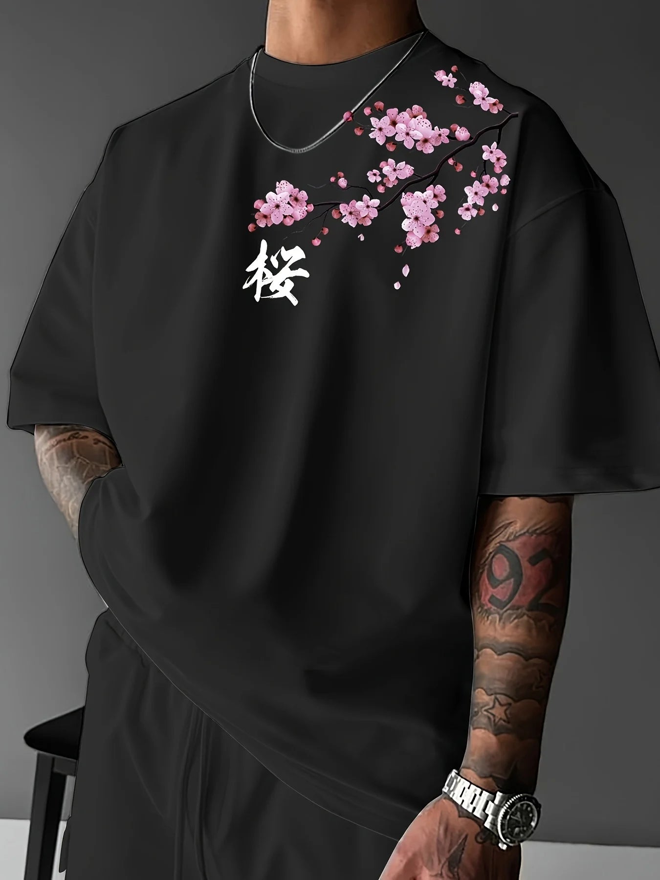 100% cotton summer men's casual  element printed sports breathable short sleeved round neck T-shirt