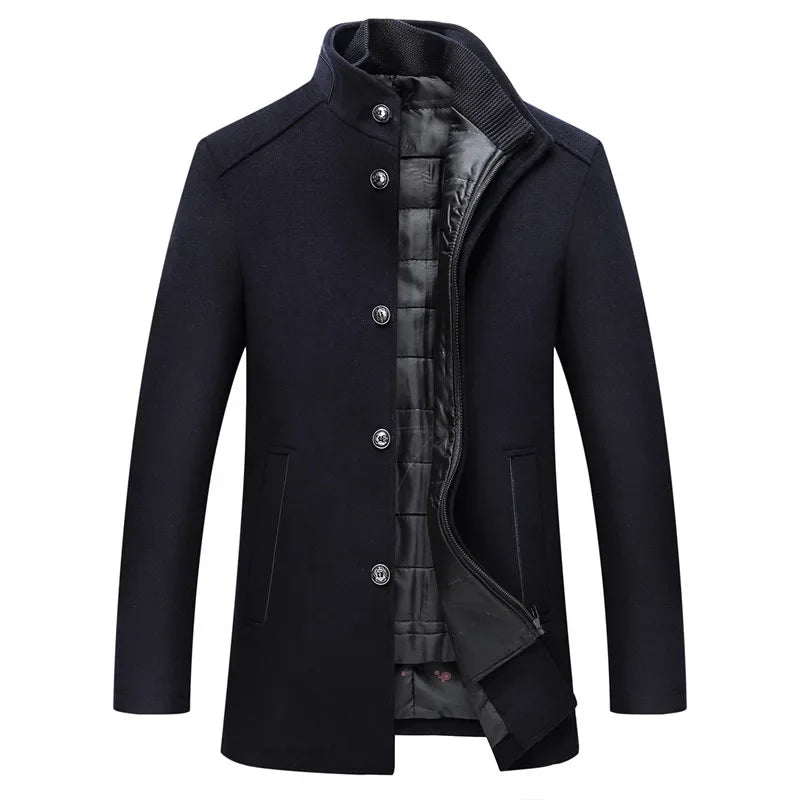 2024 Winter New Style High Quality Wool Trench Coat Men Clothes Wool Jackets Fashion Warm Coat Plus-size M-XXXL ZL424