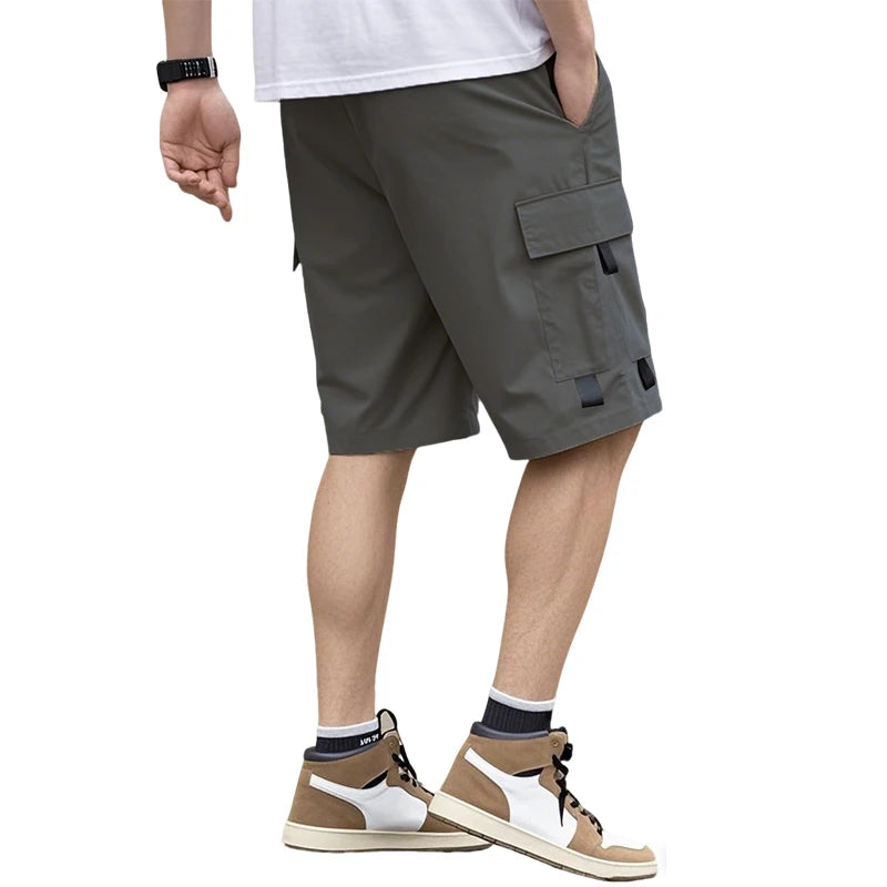 Summer Men's Solid Color Cargo Shorts Outdoor Multi-pocket Army Tactical Pants Men Casual Loose Work Shorts for Climbing Camping