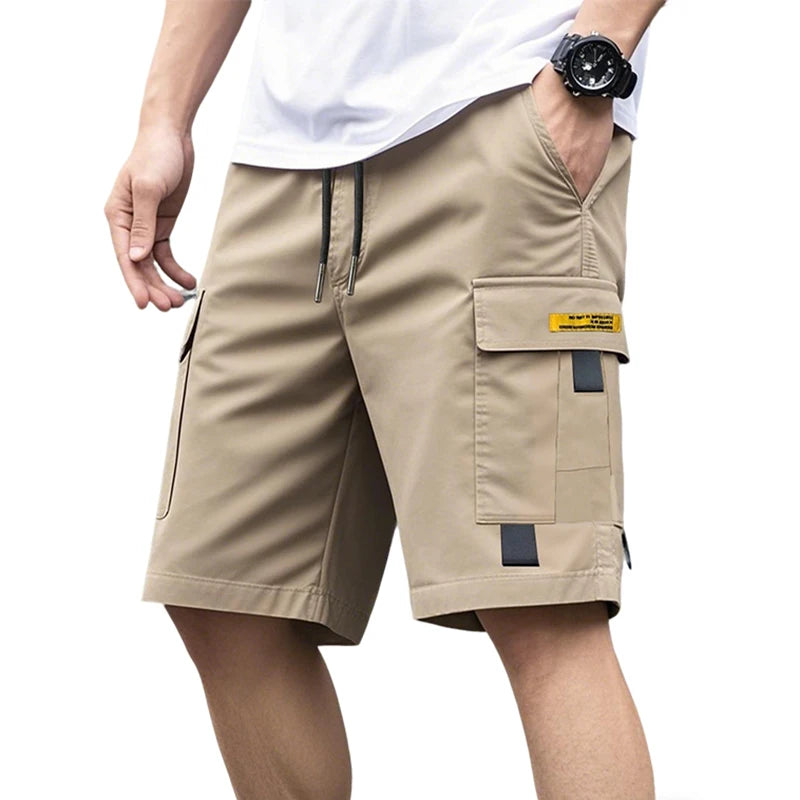 Summer Men's Solid Color Cargo Shorts Outdoor Multi-pocket Army Tactical Pants Men Casual Loose Work Shorts for Climbing Camping