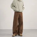 Unisex Green Brown Washed Barrel Jeans Curved Leg Wide Loose Fit Denim Pants Y2K Vintage Baggy Streetwear Trousers for Men Women