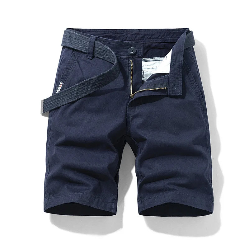New Summer Men 100% Cotton Thin Casual Shorts Jogger Sportswear Shorts Pants Quality Male Straight Knee Length Tooling Shorts 38
