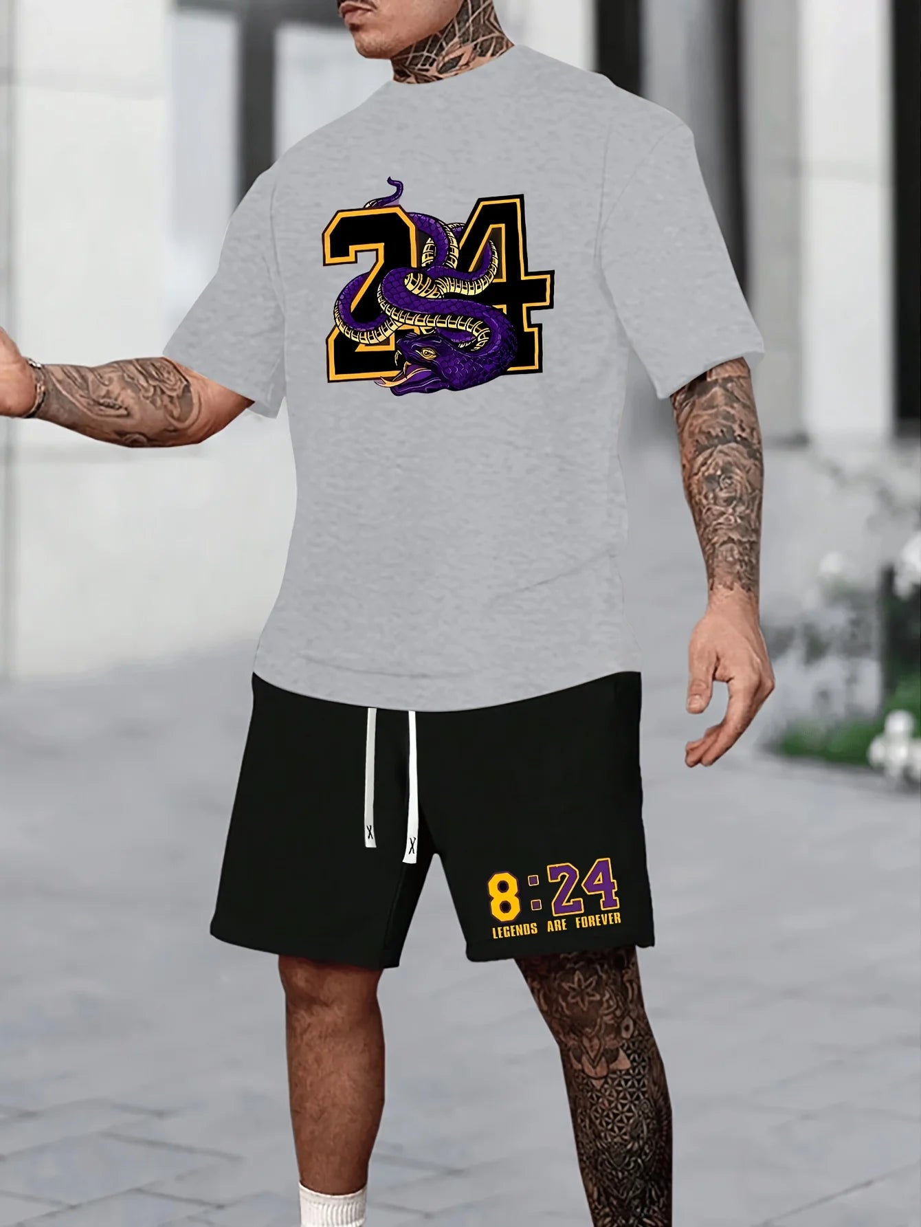 Men's Printed T-Shirt & Shorts Set