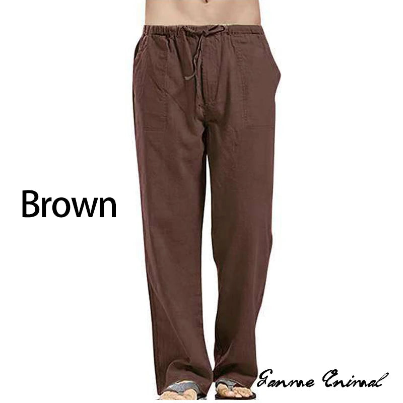 Fashion Mens Linen Wide Pants Korean Trousers Oversize Sports Streetwear Male Spring Yoga Pants Casual Men Clothing Sweatpants